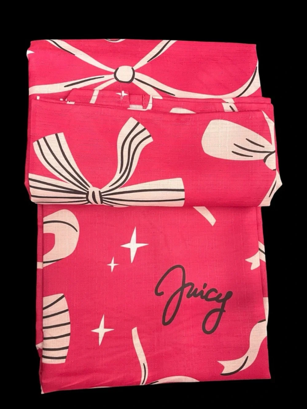 Juicy Couture Dark Pink w/ White Bowknots Shower Curtain 70x72 NEW NWT